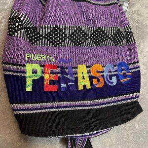 Baja Aztec Mexico Travel Hippie Drawstring Toggle Puerto Penasco Backpack